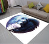 rug lion blue and white