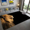 rug lion admires the wild side of the savannah