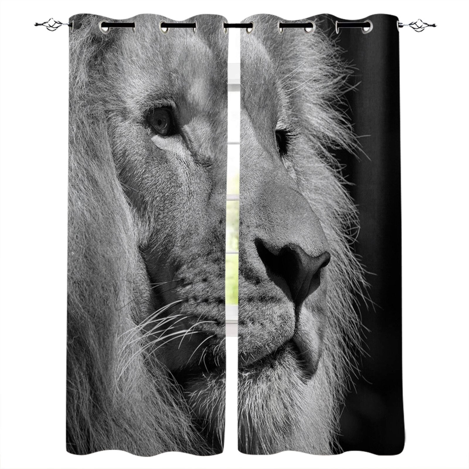 curtain lion grey