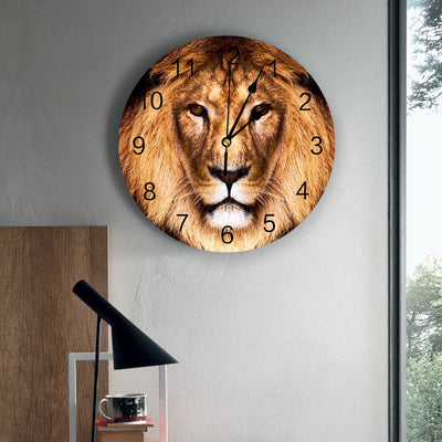 clock lion look very menacing
