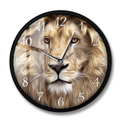 clock lion with majestic wind metal