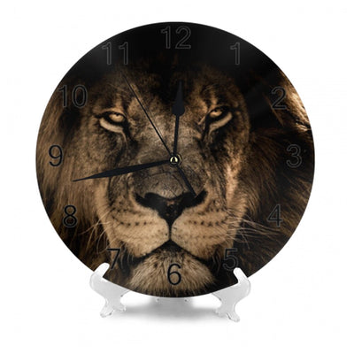 clock lion fur dark gray