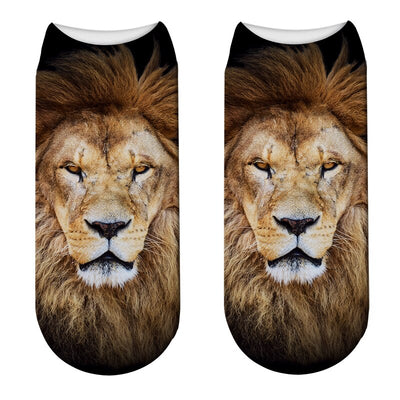 sock dark with a threatening lion's head