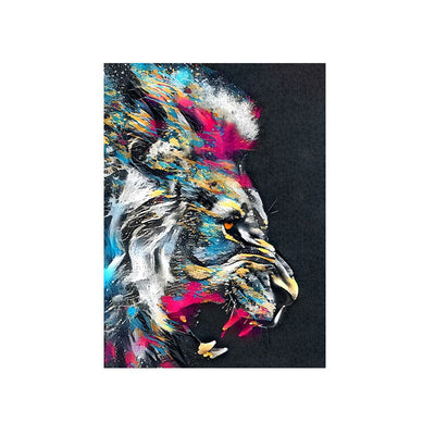 wall art lion color explosive