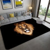 rug lion head on a dark background