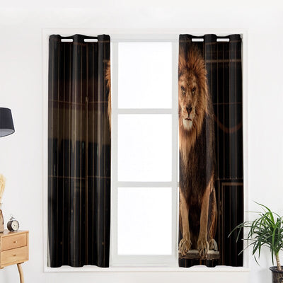 curtain lion majestic posture