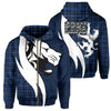 jacket lion with blue and white checkered pattern
