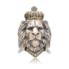 New Fashion Retro Crown Lion Domineering Luxury Vintage Men Rings Party Night Club Cubic Zirconia Animal King Lion Rings Jewelry