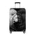 suitcase cover lion forming a black and white heart