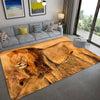 rug lion admires the wild side of the savannah