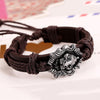 bracelet in silver lion leather