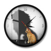 clock cat reflection lion dark frame