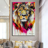 wall art lion spotted with color