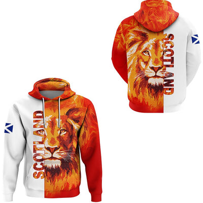 hoodie lion orange and white