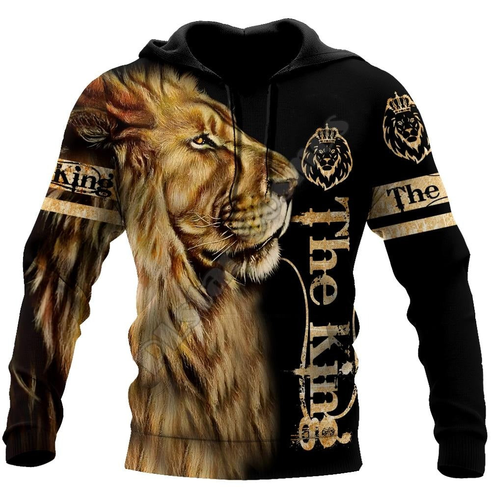 Lion Hooded Sweatshirt Graphic Hoodie Long Cozy Comfort Hoodie for
