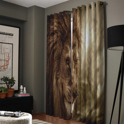 curtain lion fur gold