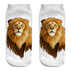 sock lion effect printed on white background