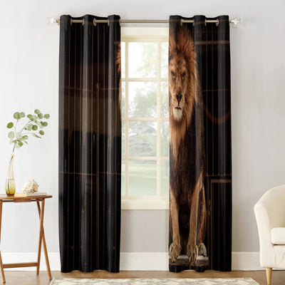 curtain lion majestic posture