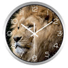 clock head of wild lion grey frame