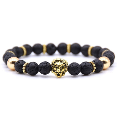 bracelet gold and deep black lion of color