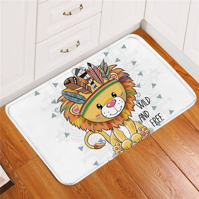 rug lion indian child
