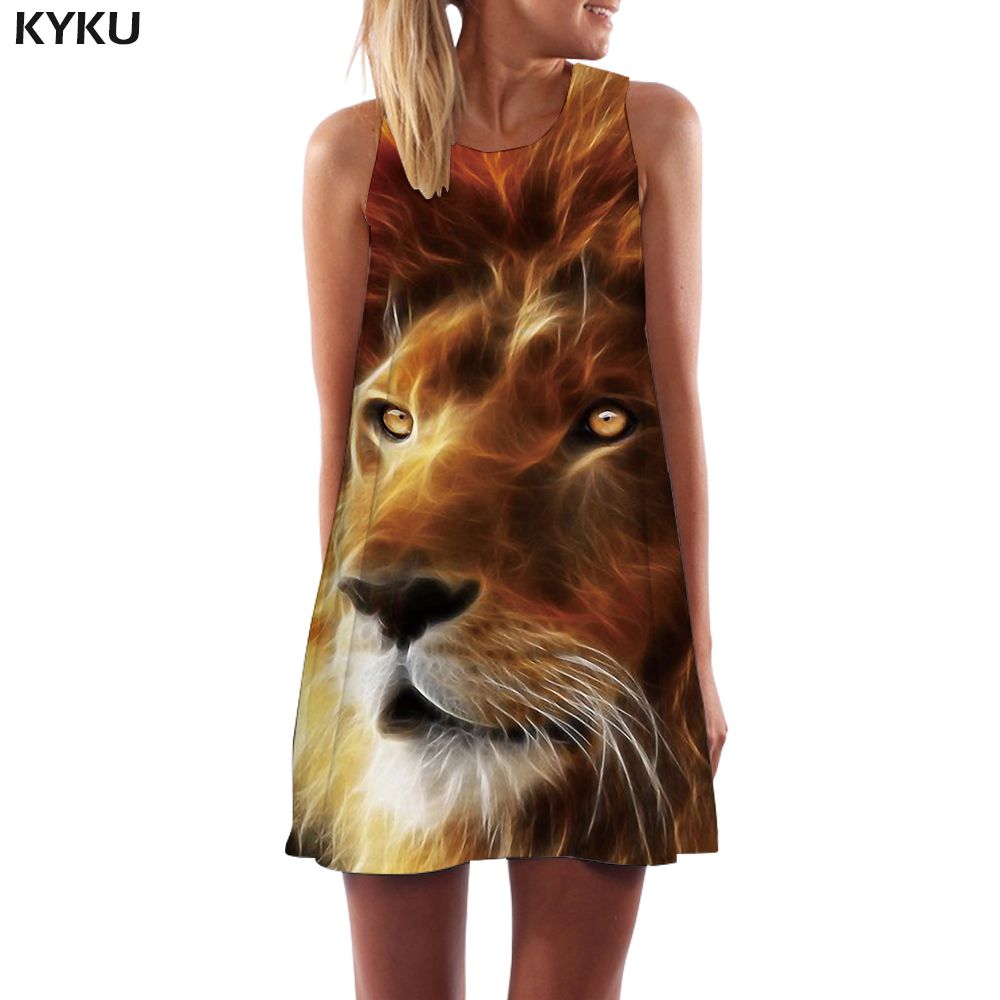 dress head of lion of hot color