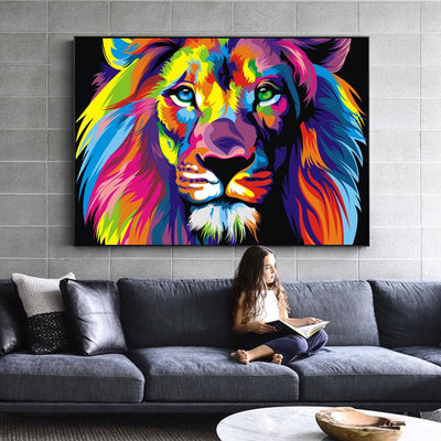 Water colors Lion Art Posters And Prints Abstract Animals Canvas Art Wall Paintings Cuadros Pictures For Living Room Decor