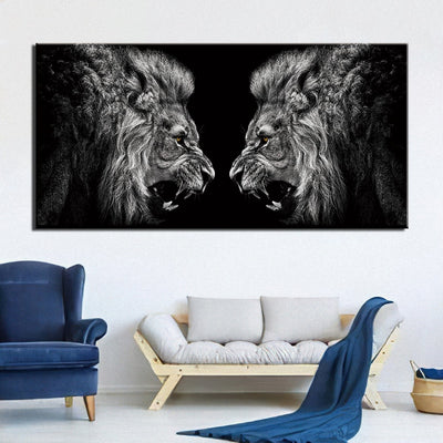 wall art lion mirror effect