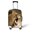 suitcase cover lion roaring in the dark night