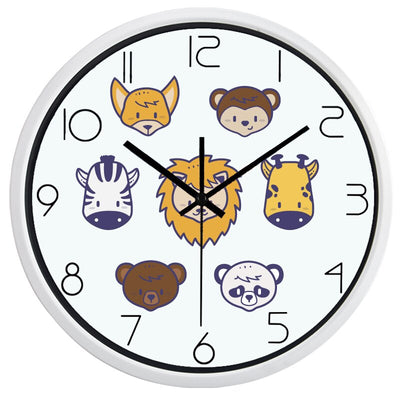 Monkey Panda Giraffe Lion Zoo Animal Wall Clock All Match Room Clock, Super Slient and Smooth