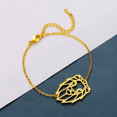 bracelet very fine gold lion's head