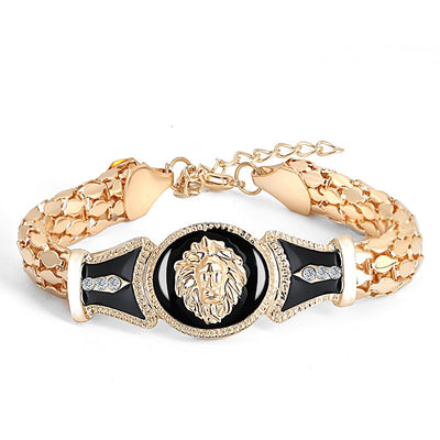 bracelet lion's head in gold and diamond