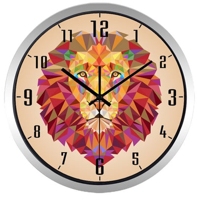 lion prism clock of all colors with gray frame