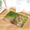 rug lion look lost lying on the grass