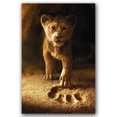 mural art lion cub walking in his father's footsteps