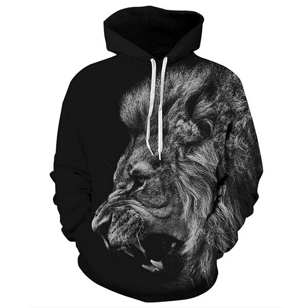 hooded sweatshirt lion roar of beast