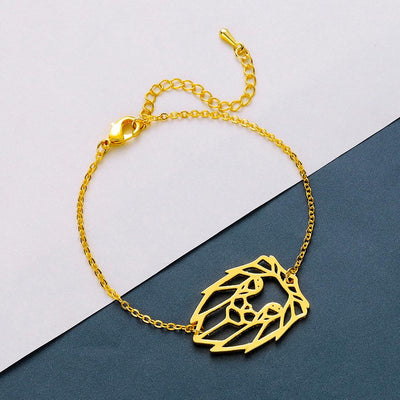 bracelet very fine gold lion's head