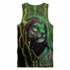 tank top lion in a shiny green liquid environment