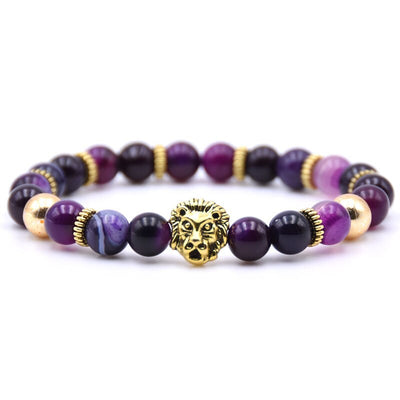 bracelet lion gold color purple and pink