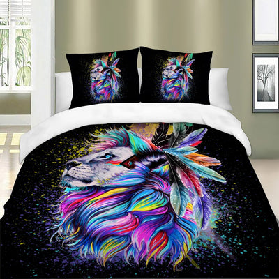 bedding lion explosion colorful
