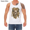 Tank top with lion head and dreadlocks
