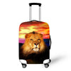lion suitcase cover observing the savannah
