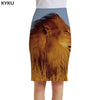 skirt lion of bright brown color fixing far the savanna