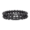 bracelet black dirty rough with lion's head and crown