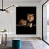 wall art lion and lioness lying on a tree