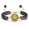 bracelet in woven leather lion's head