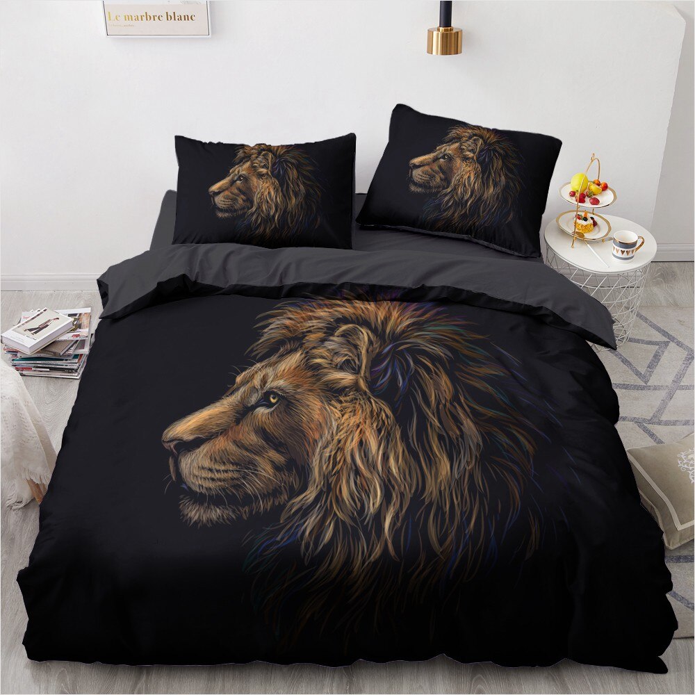 bedding lion dark atmosphere