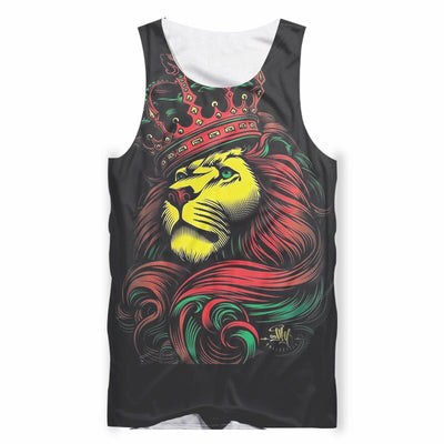 tank top majestic lion head crowned king